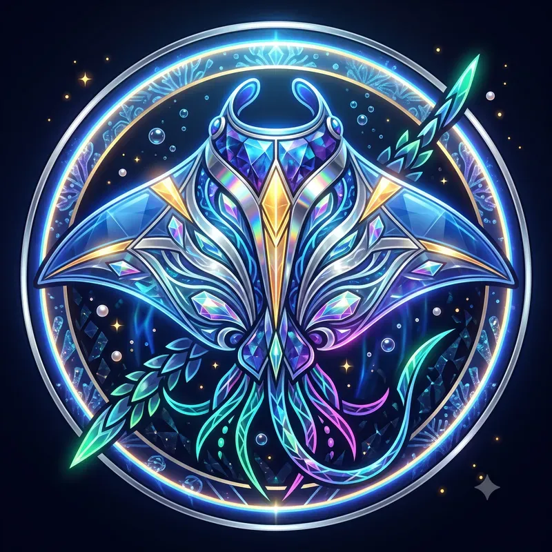 Neon Crystal Ocean Animal Emblems