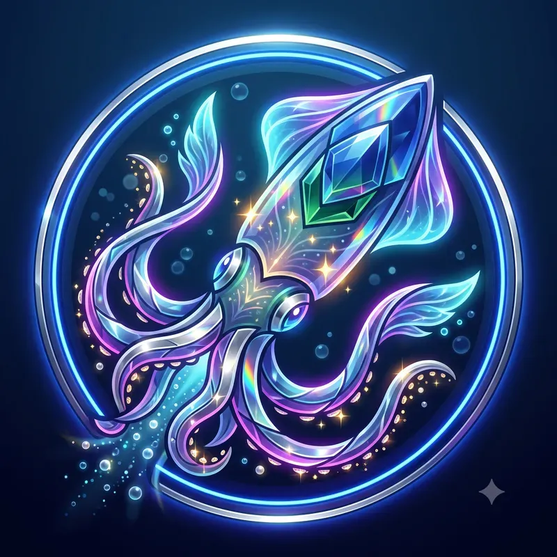 Neon Crystal Ocean Animal Emblems