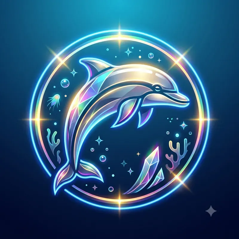 Neon Crystal Ocean Animal Emblems
