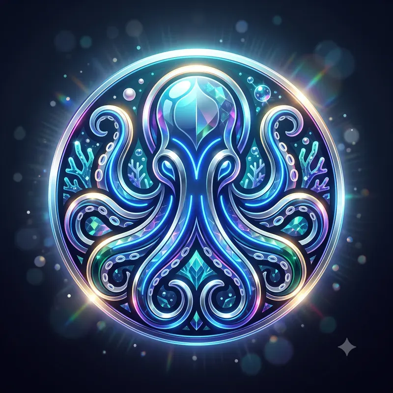 Neon Crystal Ocean Animal Emblems