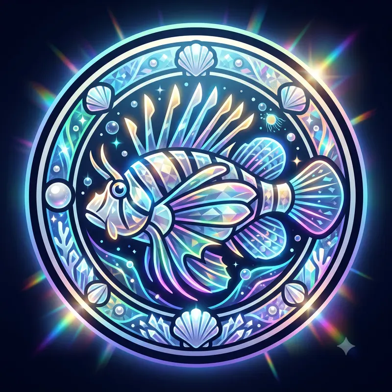 Neon Crystal Ocean Animal Emblems