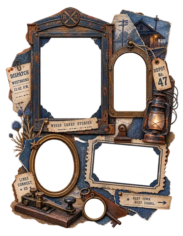 Western Frame Collage Ephemera Sheets