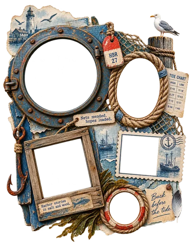 Western Frame Collage Ephemera Sheets
