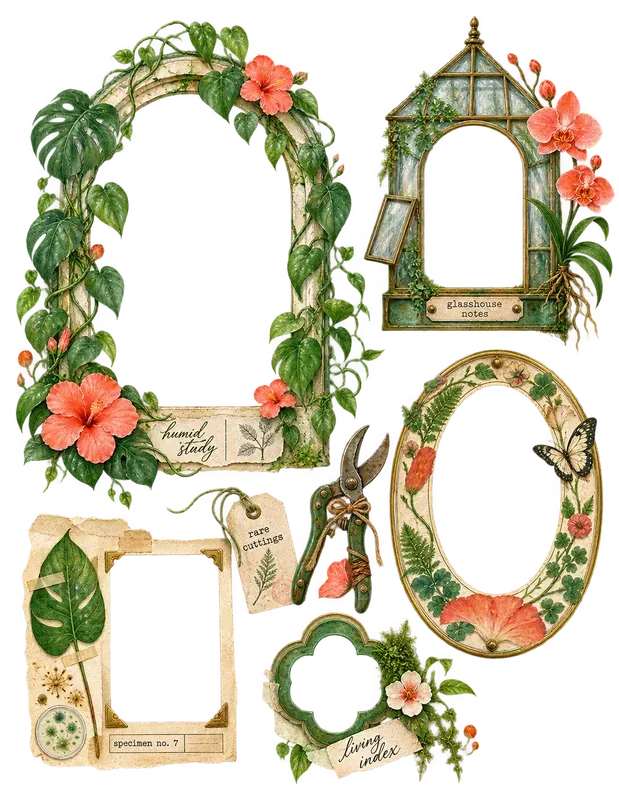Western Frame Collage Ephemera Sheets