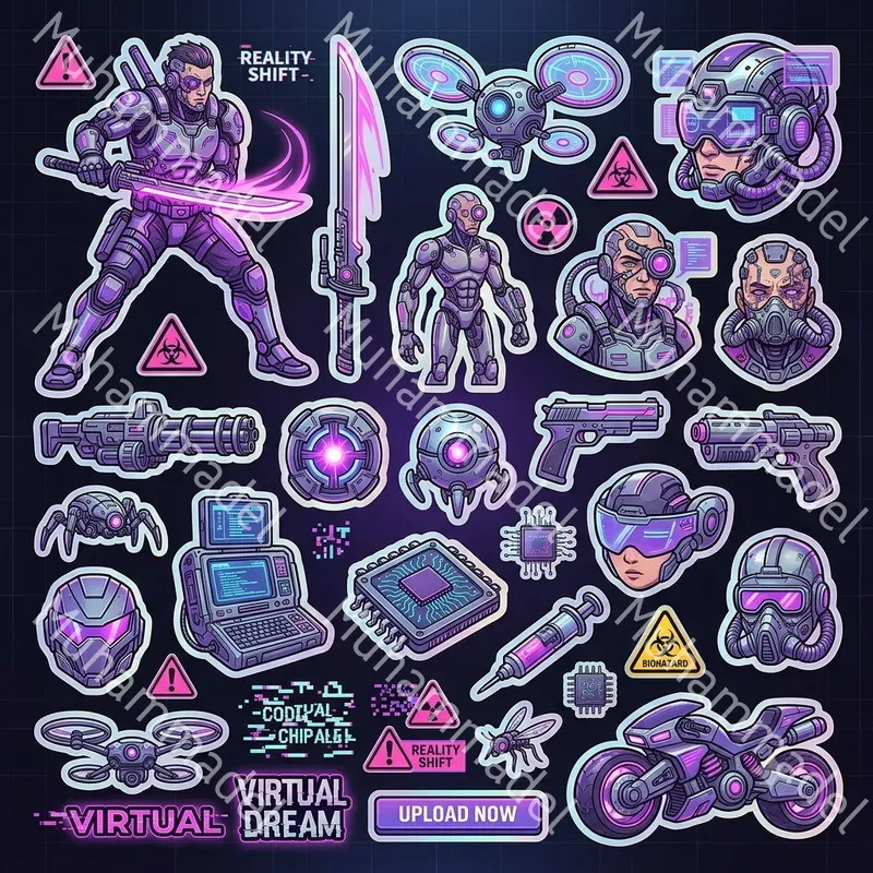 Cyberpunk Character Sticker Sheets