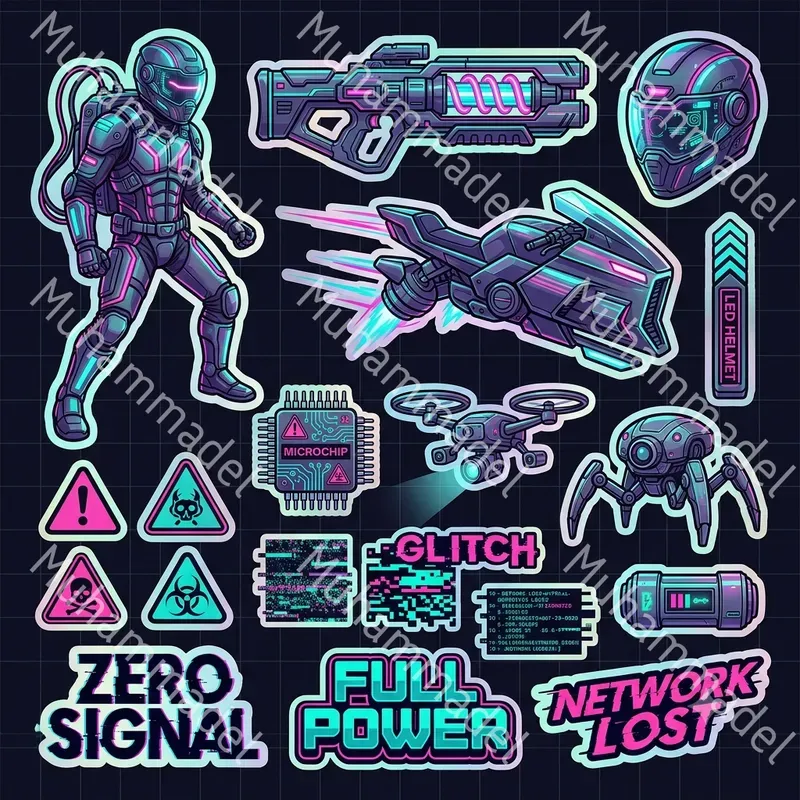 Cyberpunk Character Sticker Sheets