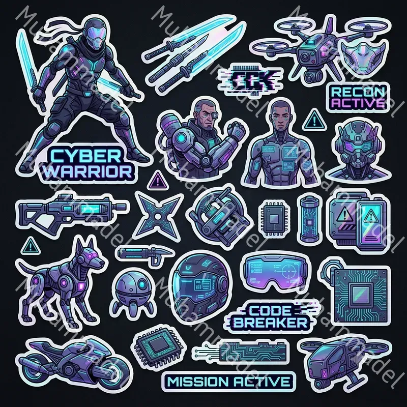 Cyberpunk Character Sticker Sheets