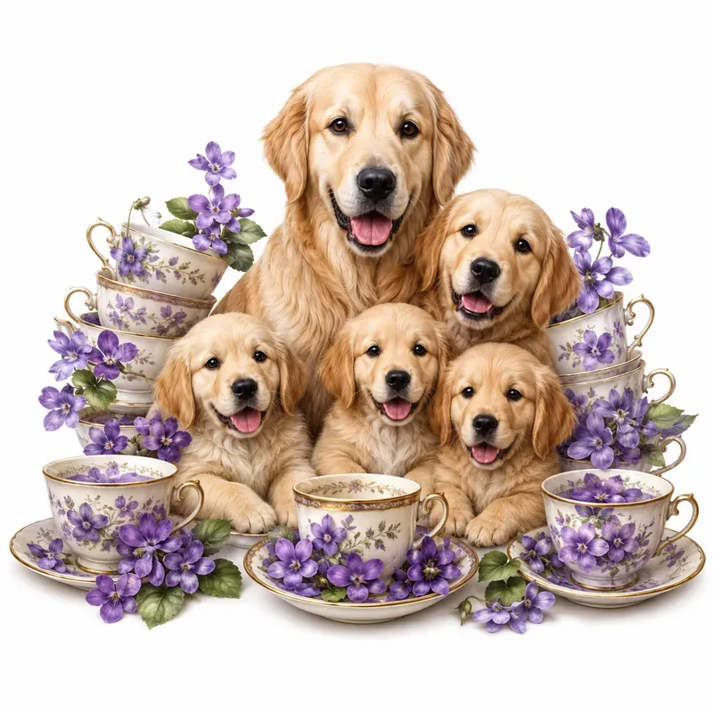 Animal Families Realistic Cats And Teacups