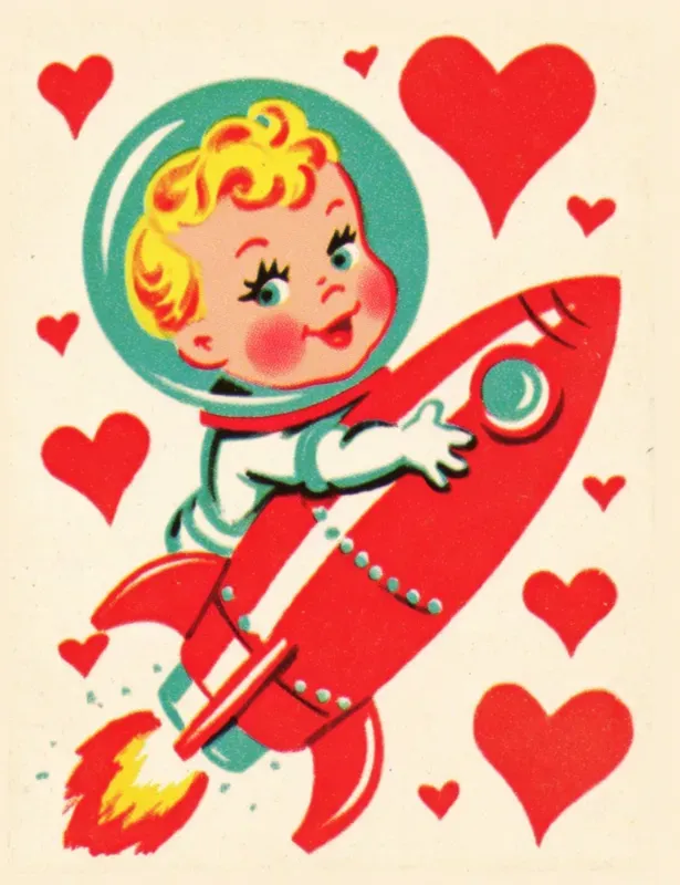 Vintage Valentine Card Illustrations