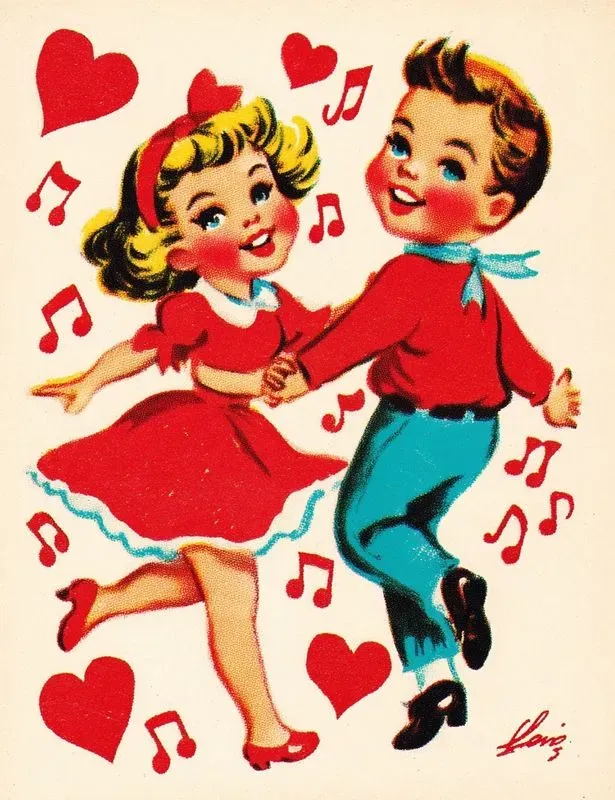 Vintage Valentine Card Illustrations