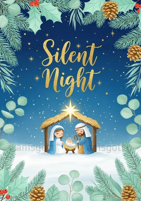 Holy Night Christmas Junk Journal Papers