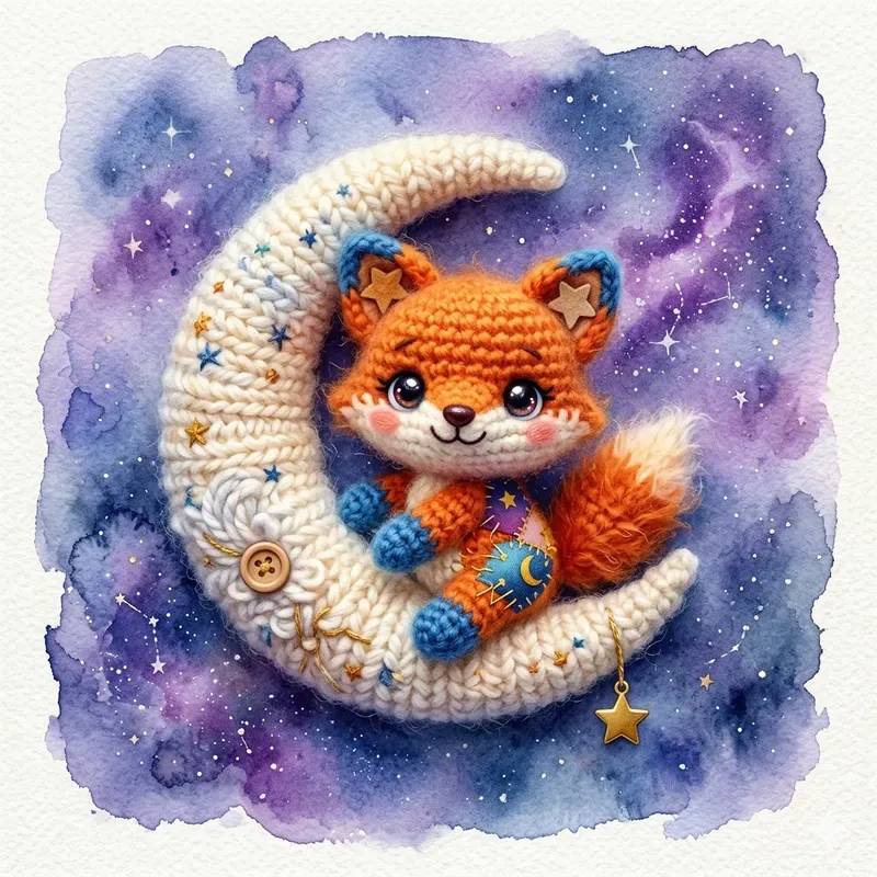 3D Crochet Watercolor Storybook Art