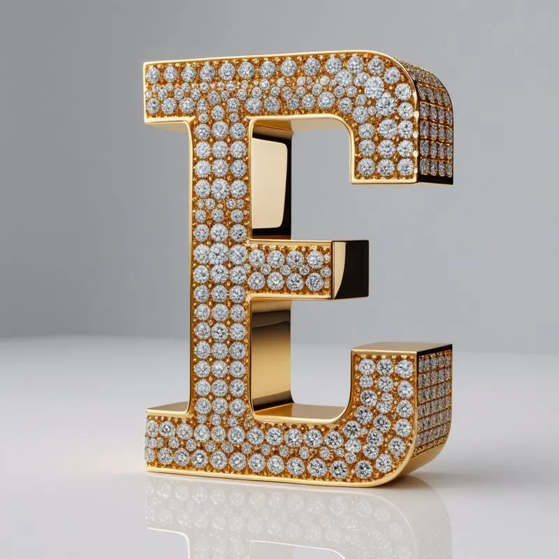 Luxury 3D Gold Letters Diamond Style Art
