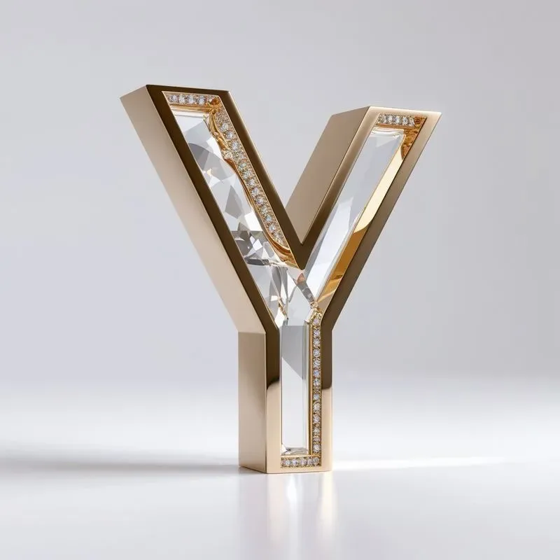 Luxury 3D Gold Letters Diamond Style Art