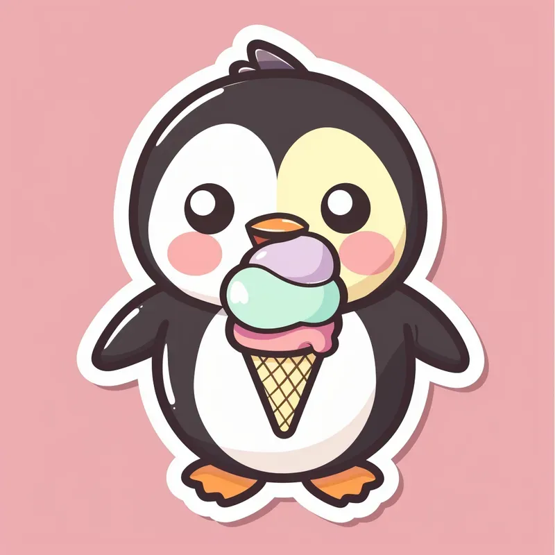 Playful Kawaii Diecut Sticker Art