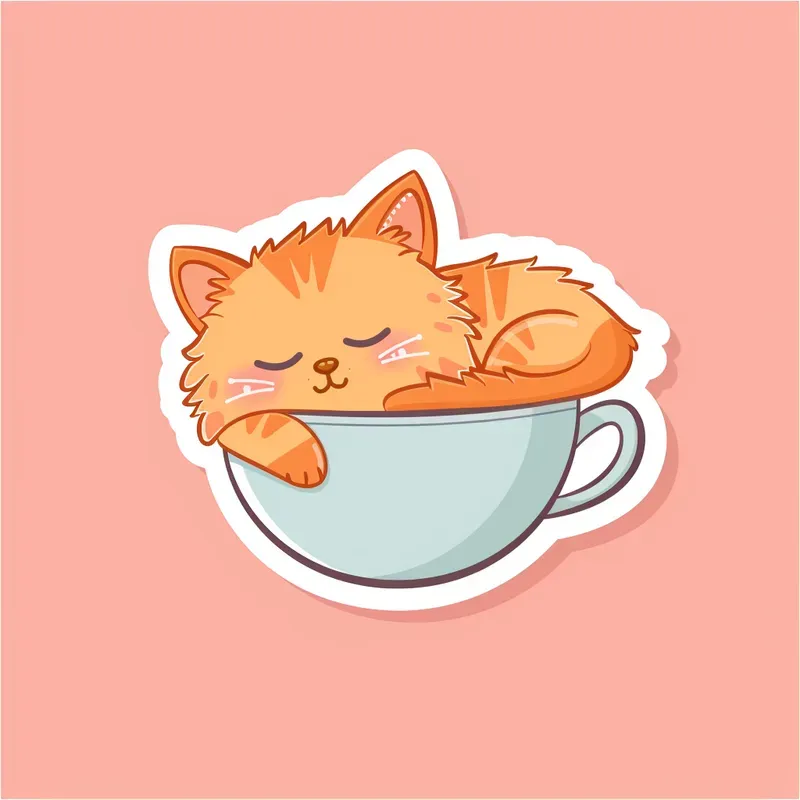 Playful Kawaii Diecut Sticker Art