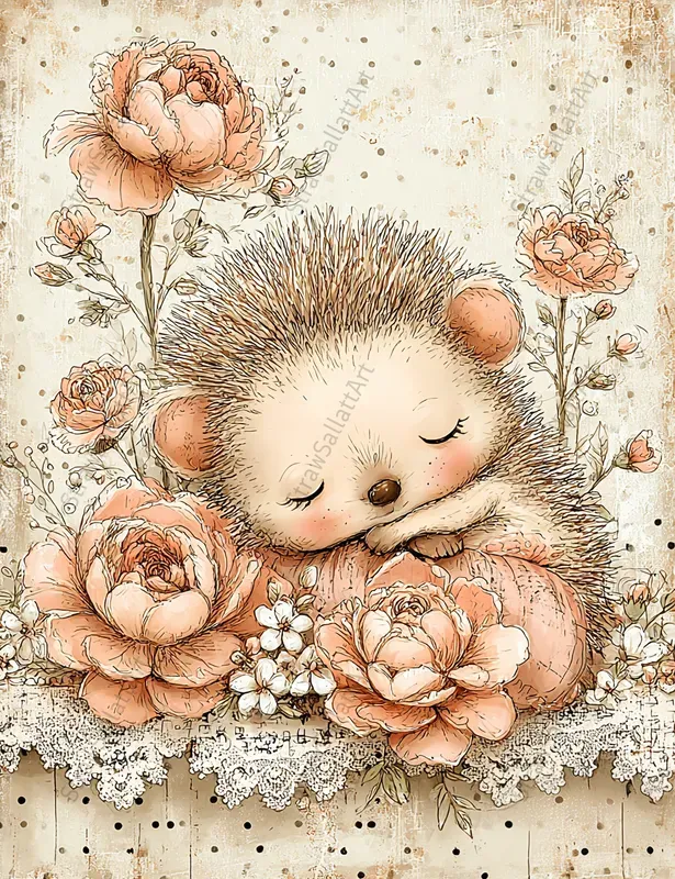 French Cottage Peony Junk Journal Pages