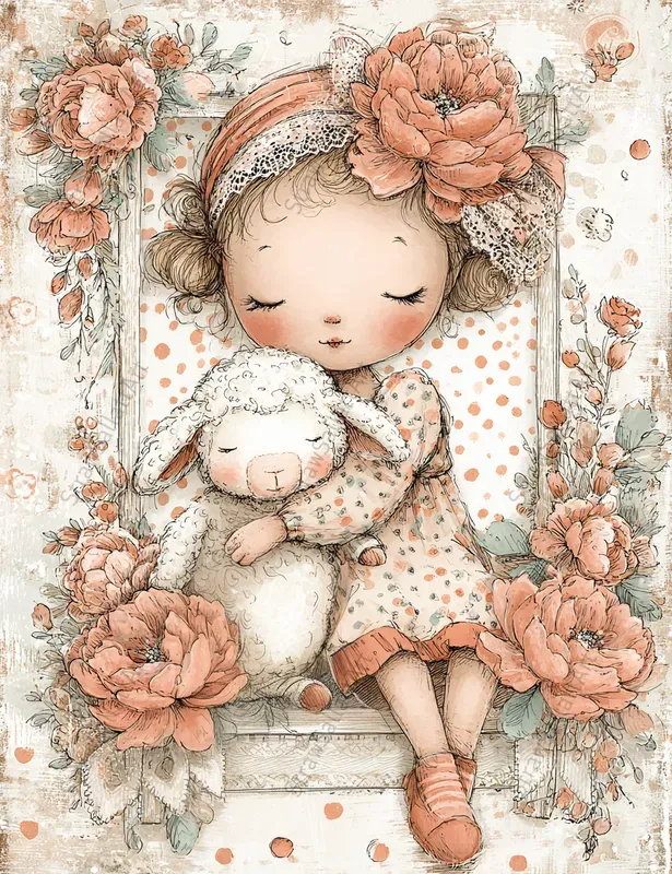 French Cottage Peony Junk Journal Pages