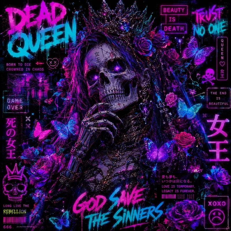 Neon Cyberpunk Sticker Collages