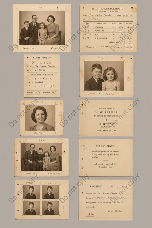 Photo Studio Proof Sheet Ephemera
