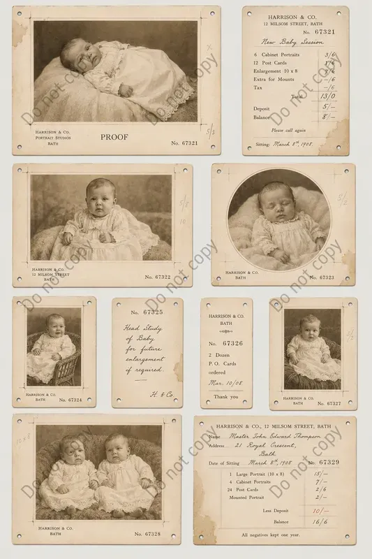 Photo Studio Proof Sheet Ephemera
