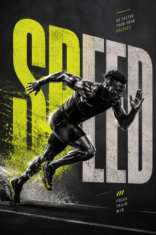 Dynamic Sports Typography Posters
