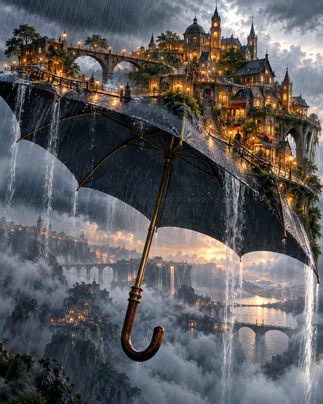 Hyperrealistic Impossible Scale Scenes