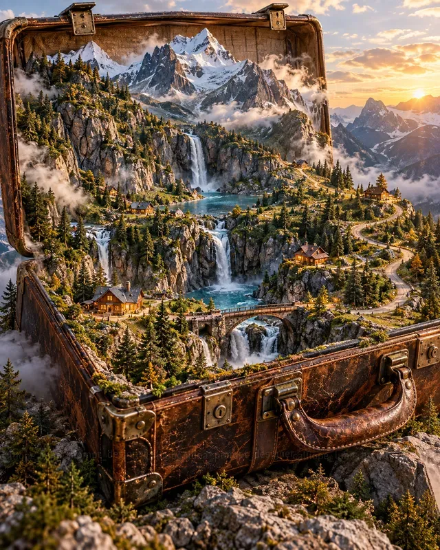 Hyperrealistic Impossible Scale Scenes