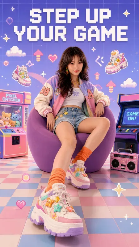 Retro Pixel Fashion Ad Posters