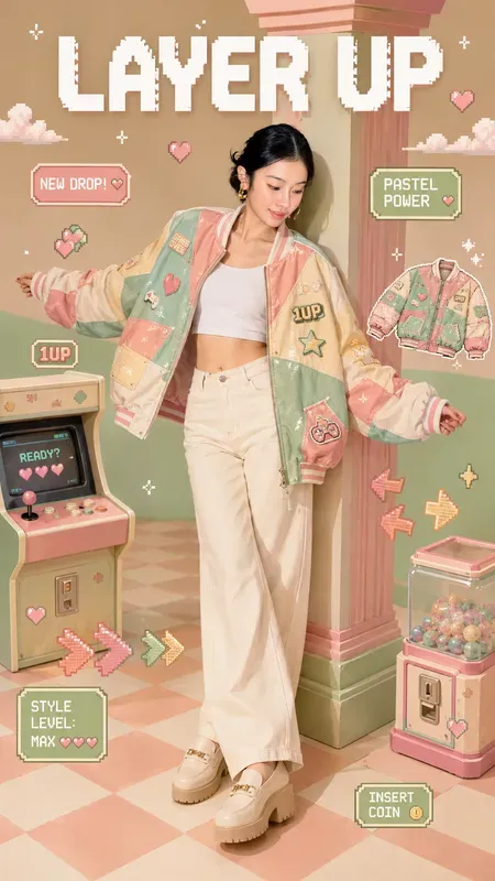 Retro Pixel Fashion Ad Posters