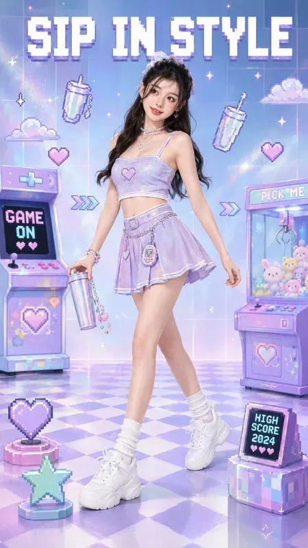 Retro Pixel Fashion Ad Posters