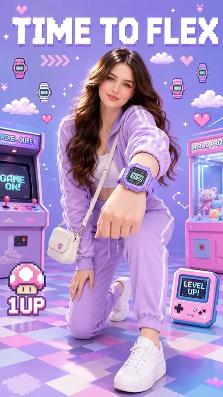 Retro Pixel Fashion Ad Posters