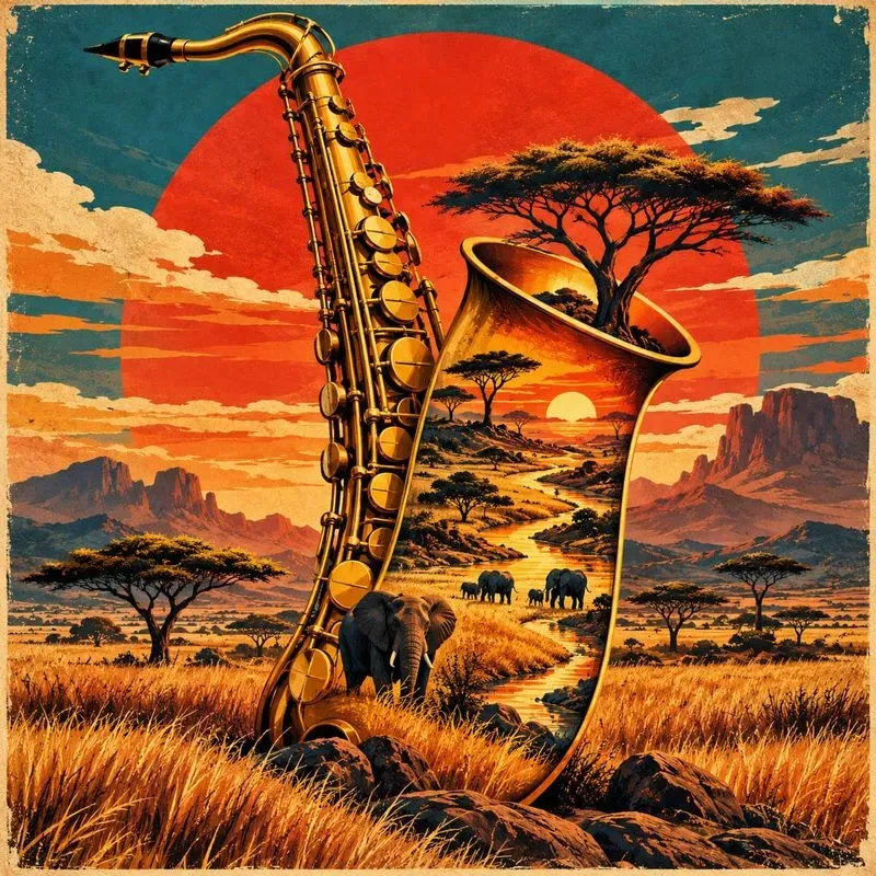 Surreal Musical Instrument Landscape Art