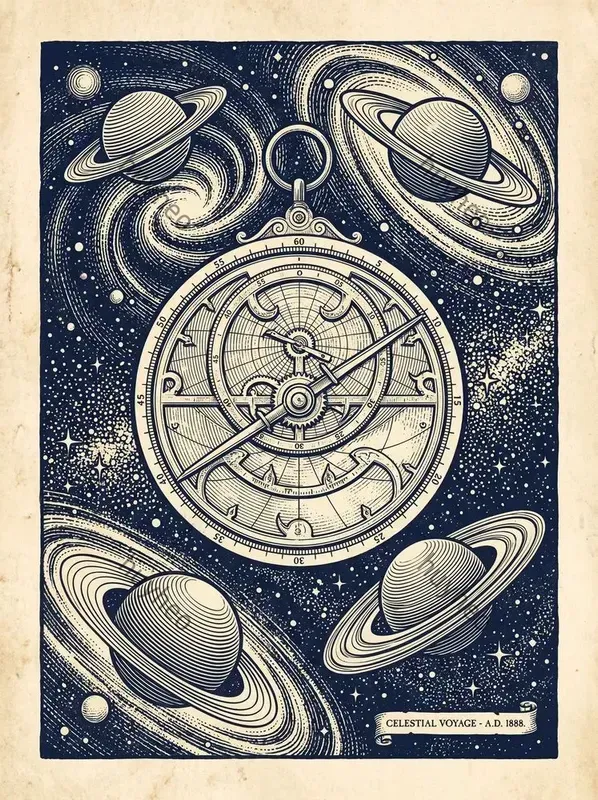 Victorian Woodcut Celestial Art