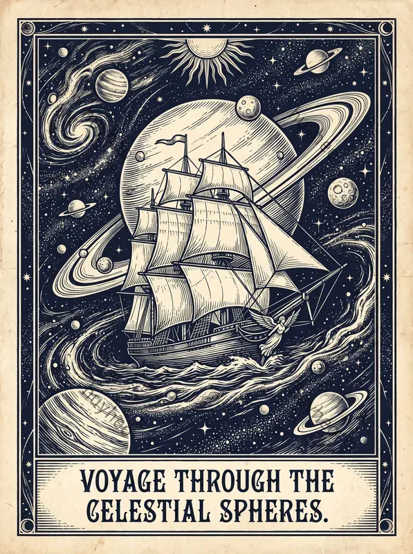 Victorian Woodcut Celestial Art