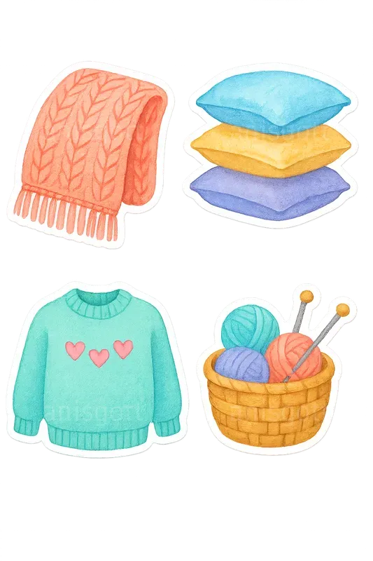 Cozy Living Essentials Stickers