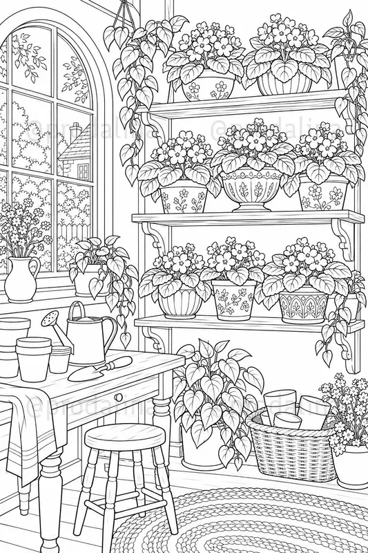 Indoor Garden Coloring Pages