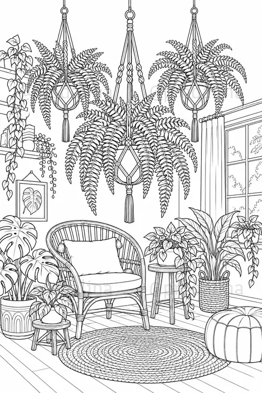 Indoor Garden Coloring Pages