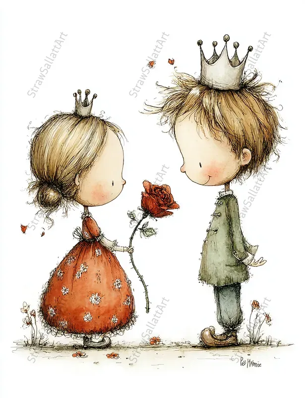 Valentine Sketch Character Love Clipart