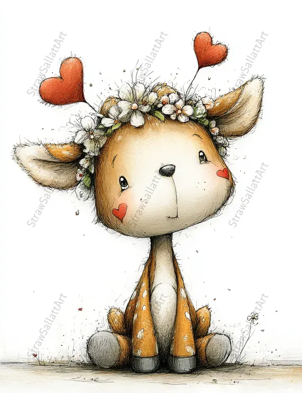 Valentine Sketch Character Love Clipart