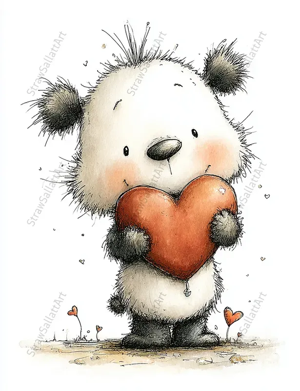 Valentine Sketch Character Love Clipart