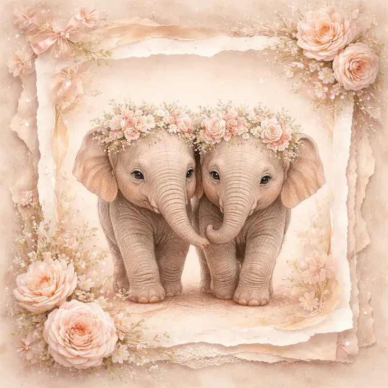 Whimsical Animal Aesthetic Collage Frames