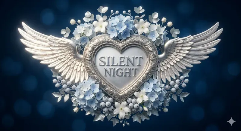 3D Luxury Heart Emblems Wings Flowers