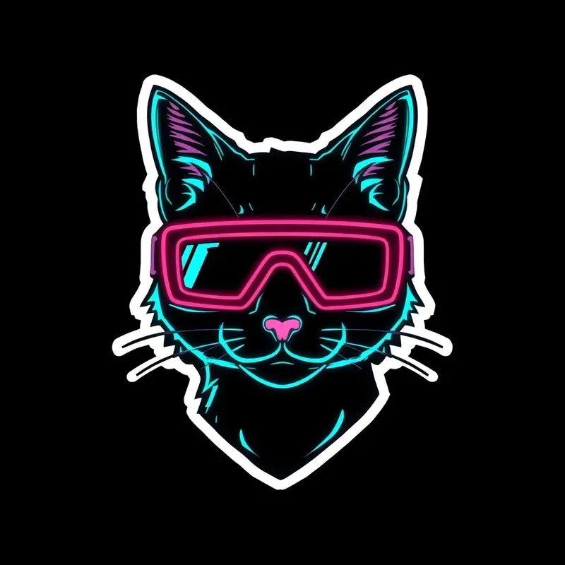 3D Cyberpunk Neon Stickers