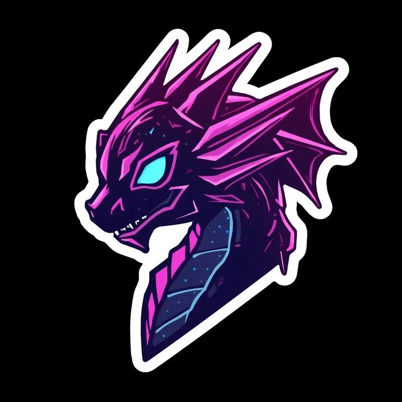 3D Cyberpunk Neon Stickers