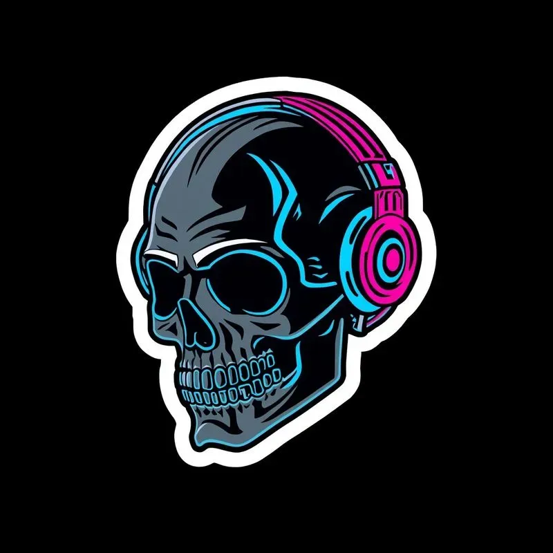 3D Cyberpunk Neon Stickers