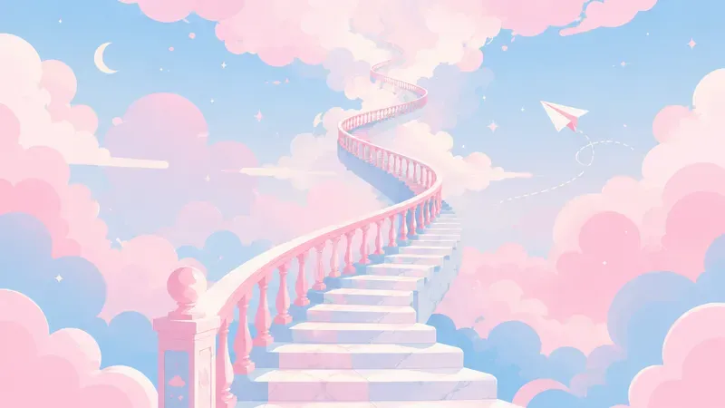 Infinite Pastel Staircases 2D