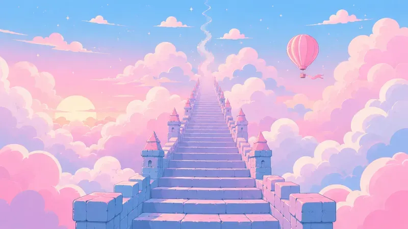 Infinite Pastel Staircases 2D