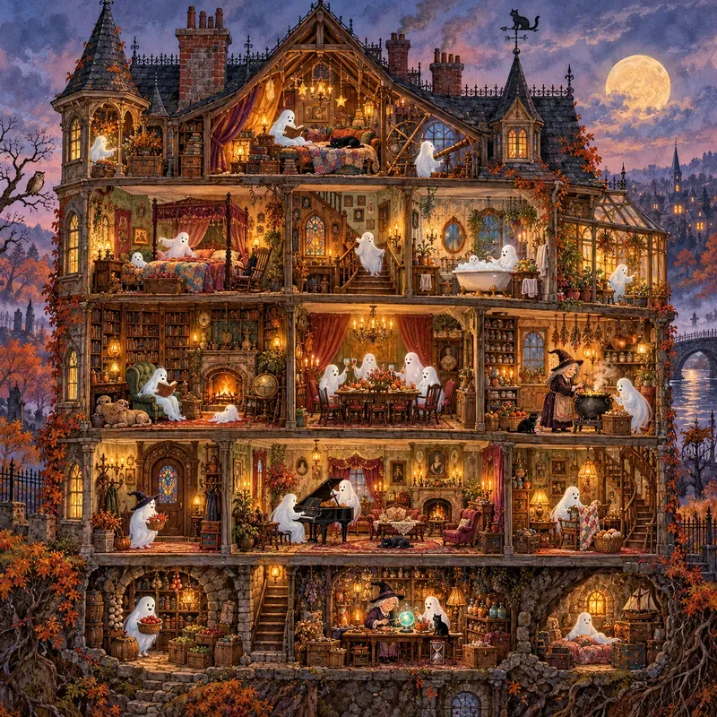 Halloween Cutaway House Generator