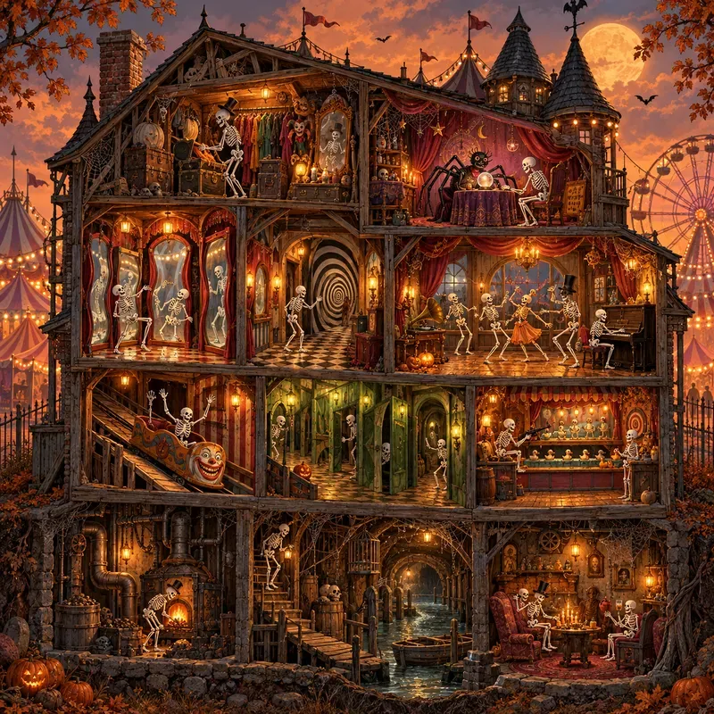Halloween Cutaway House Generator